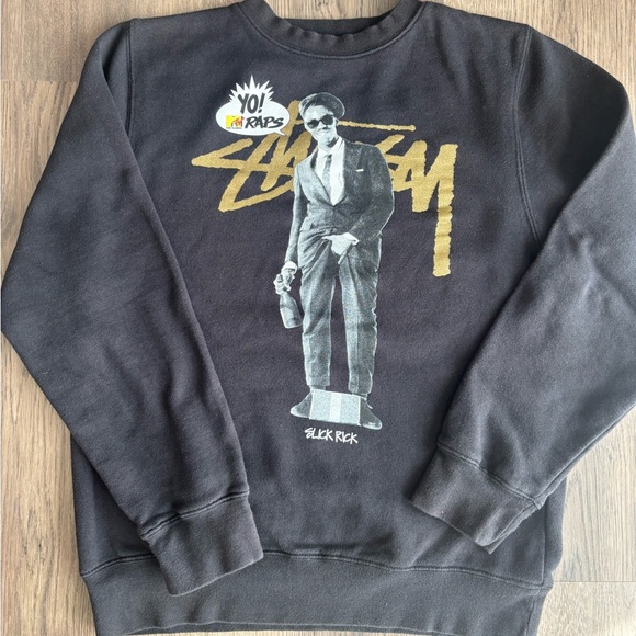Vintage Stussy x Yo MTV Raps Slick Rick Crewneck Sz.S - Picture 1 of 5